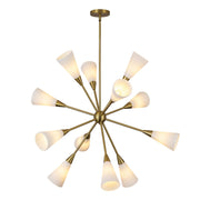 Alora - CH462039BGGR - 12 Light Chandelier - Cosmo - Brushed Gold/Glossy Ribbed Opal Glass