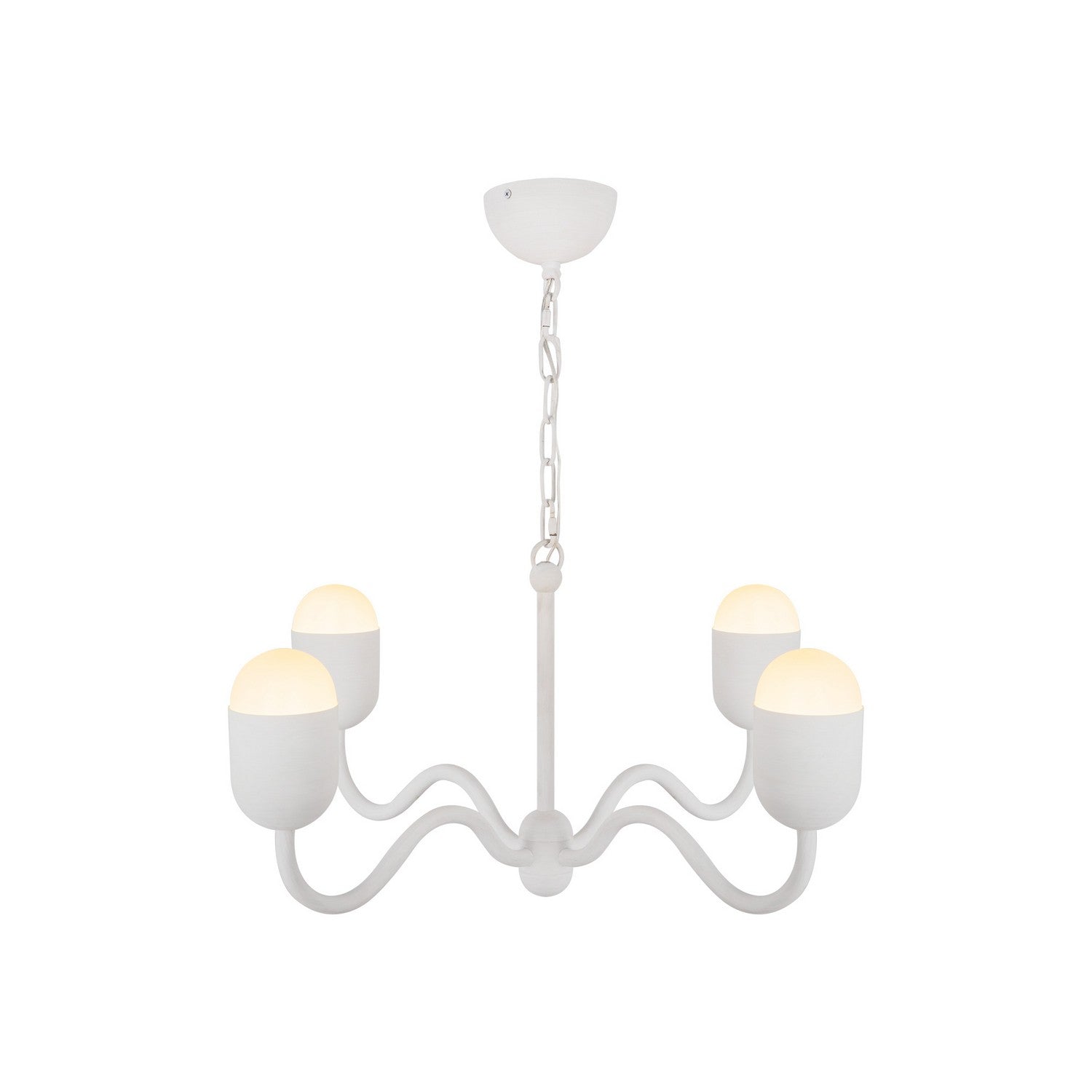 Alora - CH558427AWOP - Four Light Chandelier - Effie - Antique White/Opal Glass