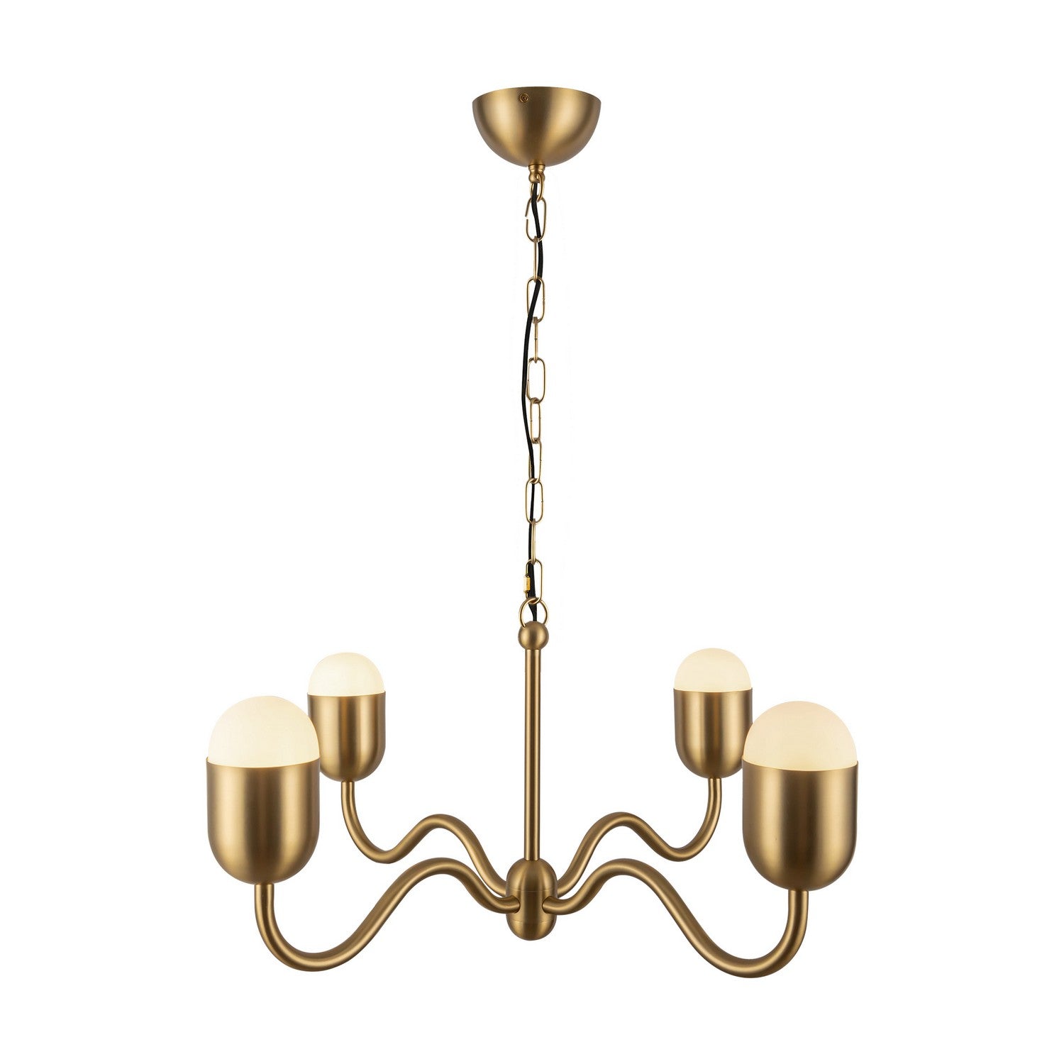 Alora - CH558427BGOP - Four Light Chandelier - Effie - Brushed Gold/Opal Glass