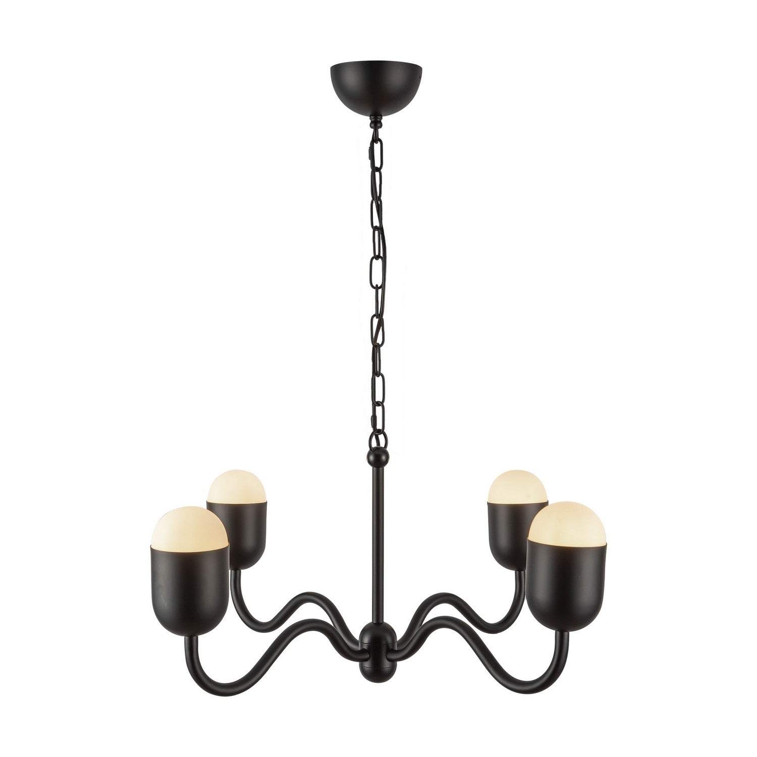 Alora - CH558427MBOP - Four Light Chandelier - Effie - Matte Black/Opal Glass