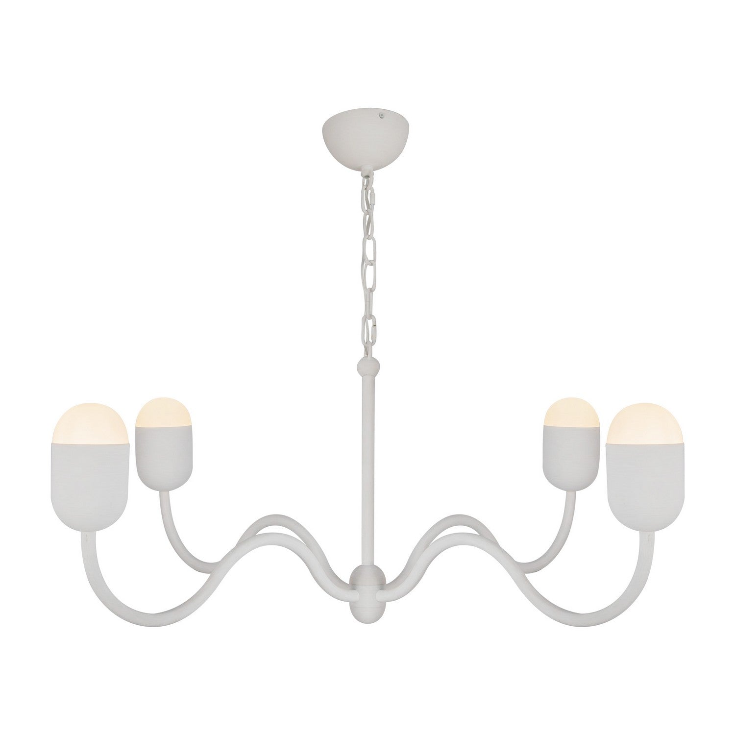 Alora - CH558439AWOP - Four Light Chandelier - Effie - Antique White/Opal Glass