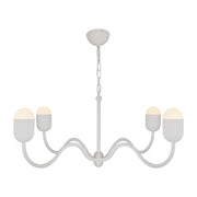 Alora - CH558439AWOP - Four Light Chandelier - Effie - Antique White/Opal Glass