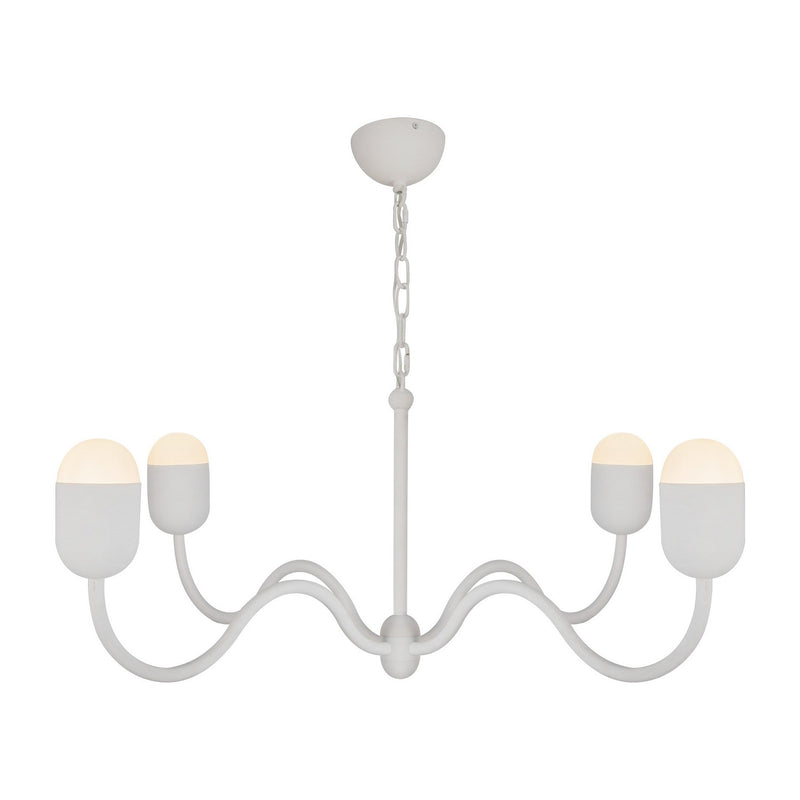 Alora - CH558439AWOP - Four Light Chandelier - Effie - Antique White/Opal Glass
