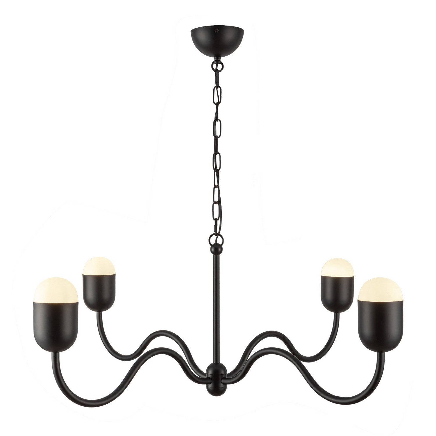Alora - CH558439MBOP - Four Light Chandelier - Effie - Matte Black/Opal Glass