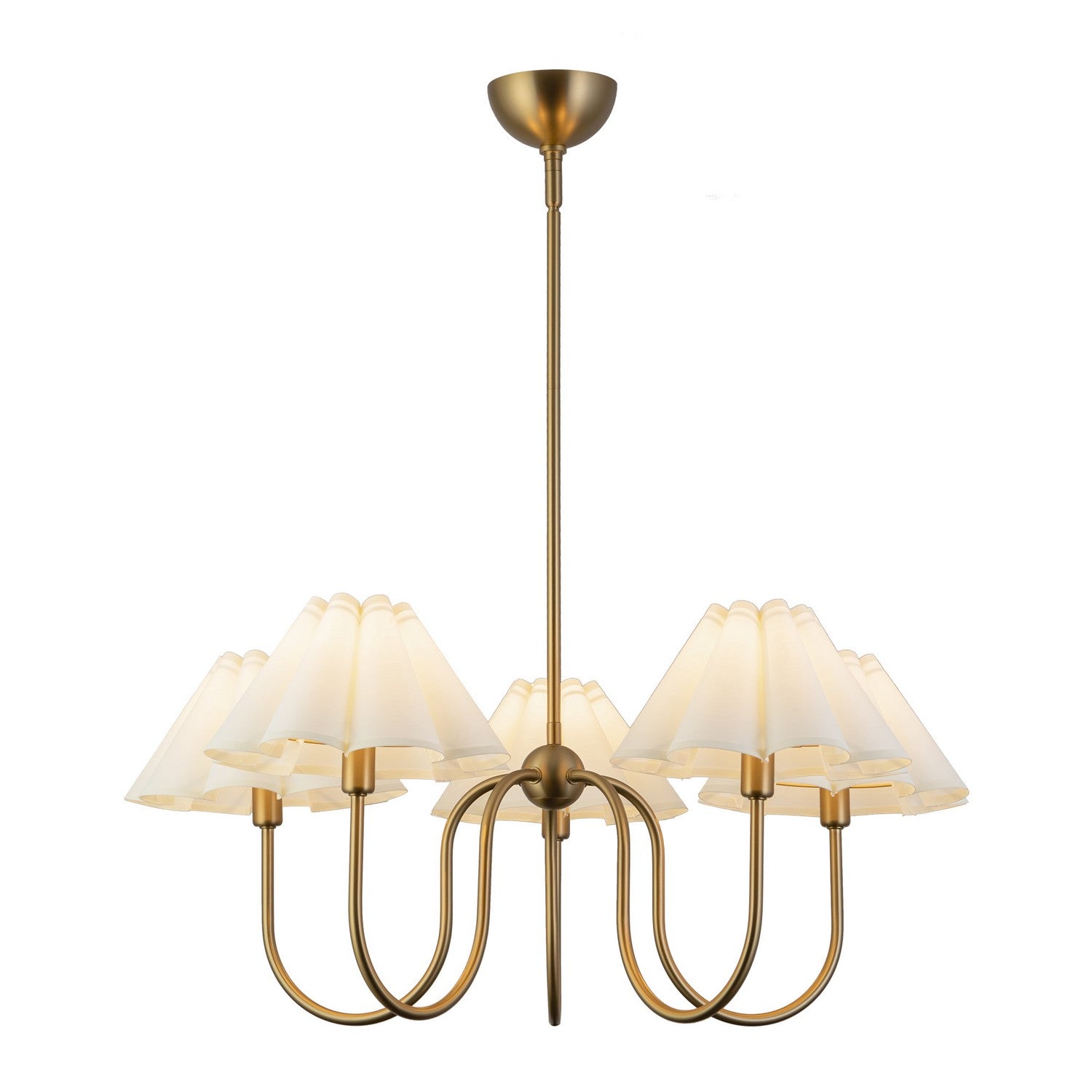 Alora - CH610530BGFW - Five Light Chandelier - Rosemary - Brushed Gold/Folded White