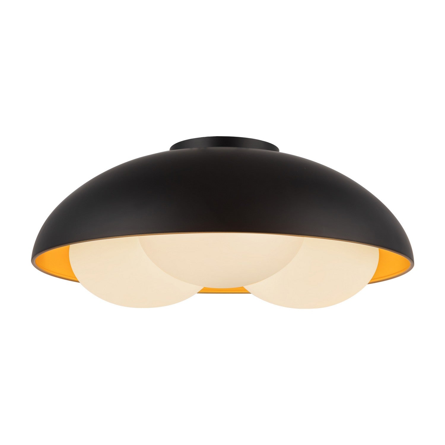 Alora - FM495316MBOP - Three Light Flush Mount - Robyn - Matte Black/Opal Glass