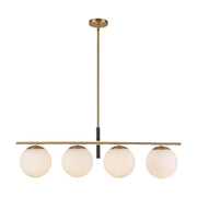Alora - LP421437BGOP - Four Light Linear Pendant - Zuri - Brushed Gold/Opal Glass