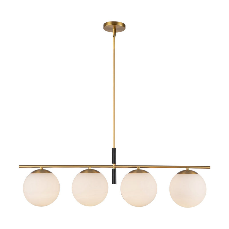 Alora - LP421437BGOP - Four Light Linear Pendant - Zuri - Brushed Gold/Opal Glass