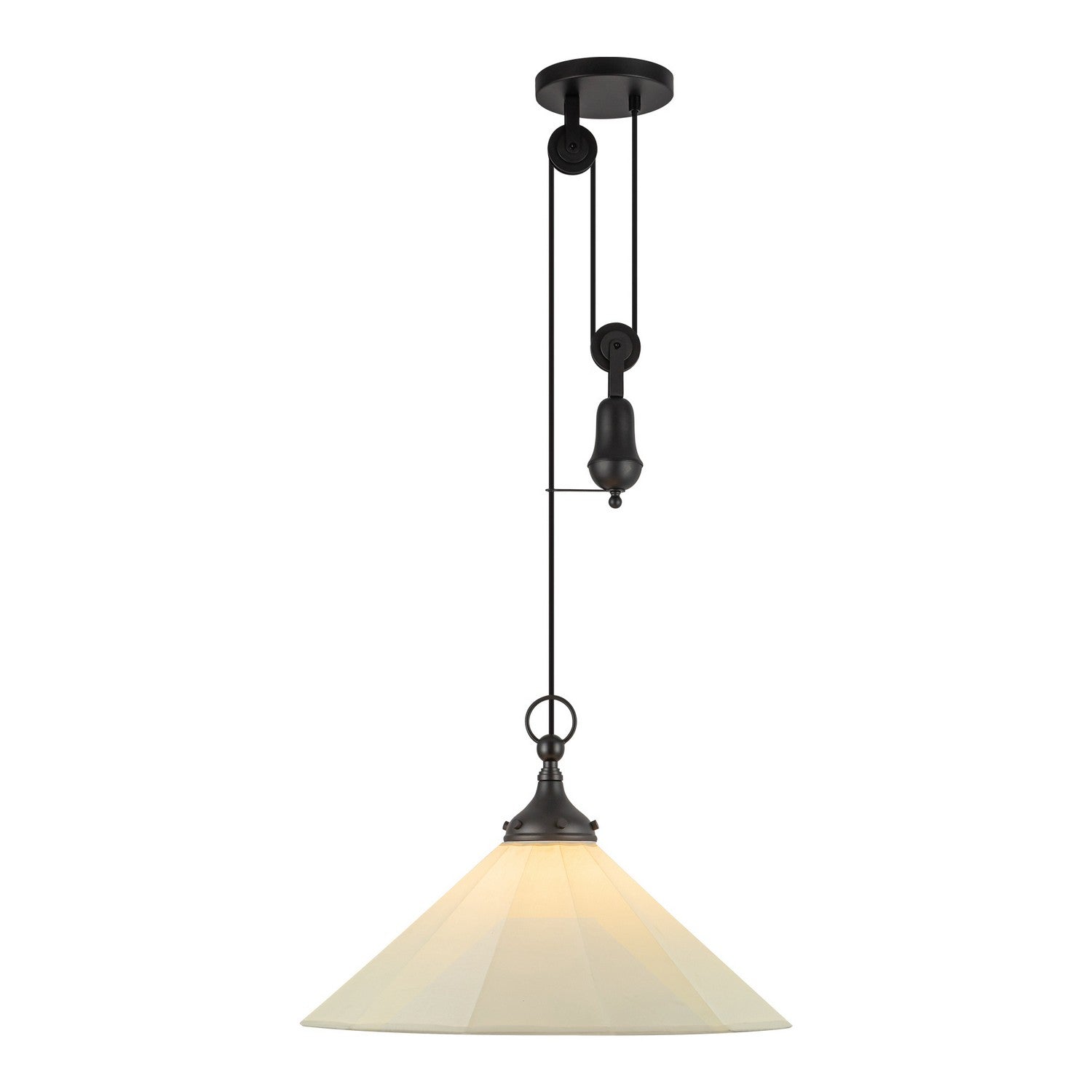 Alora - PD447120MBWL - One Light Pendant - Ellen - Matte Black/White Linen