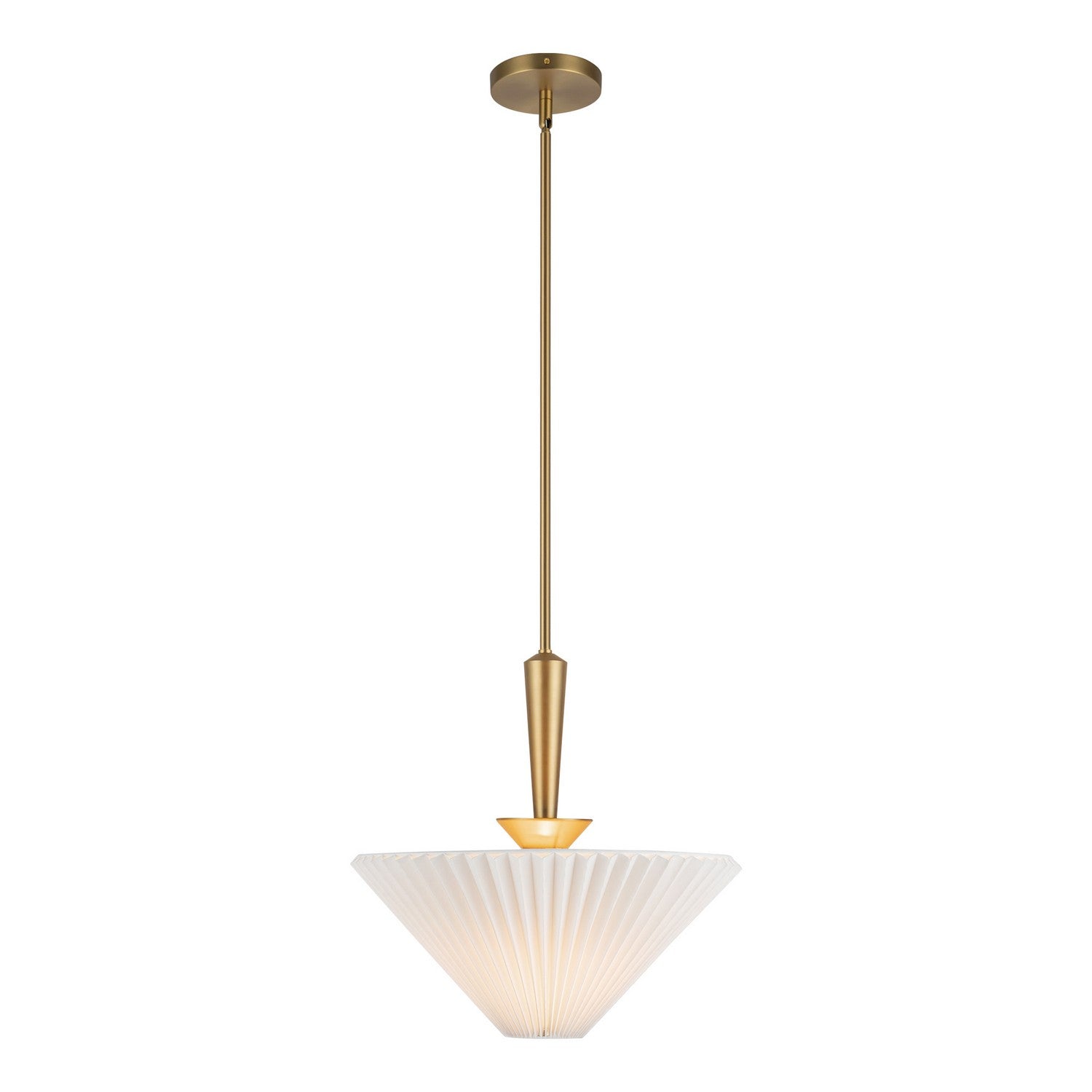 Alora - PD497016BGFW - One Light Pendant - Bridgette - Brushed Gold/Folded White