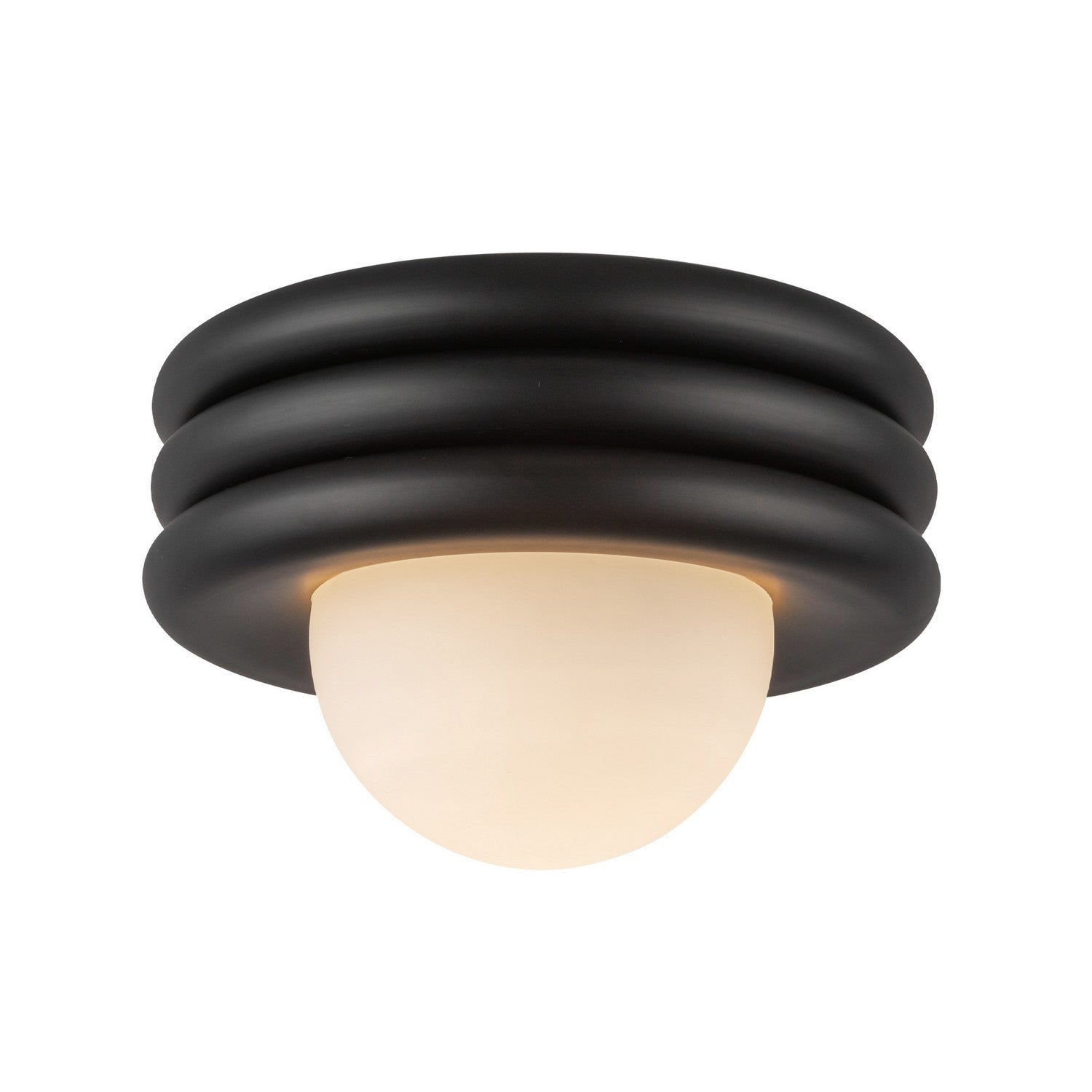 Alora - SF426012MB - One Light Semi-Flush Mount - Harvey - Matte Black