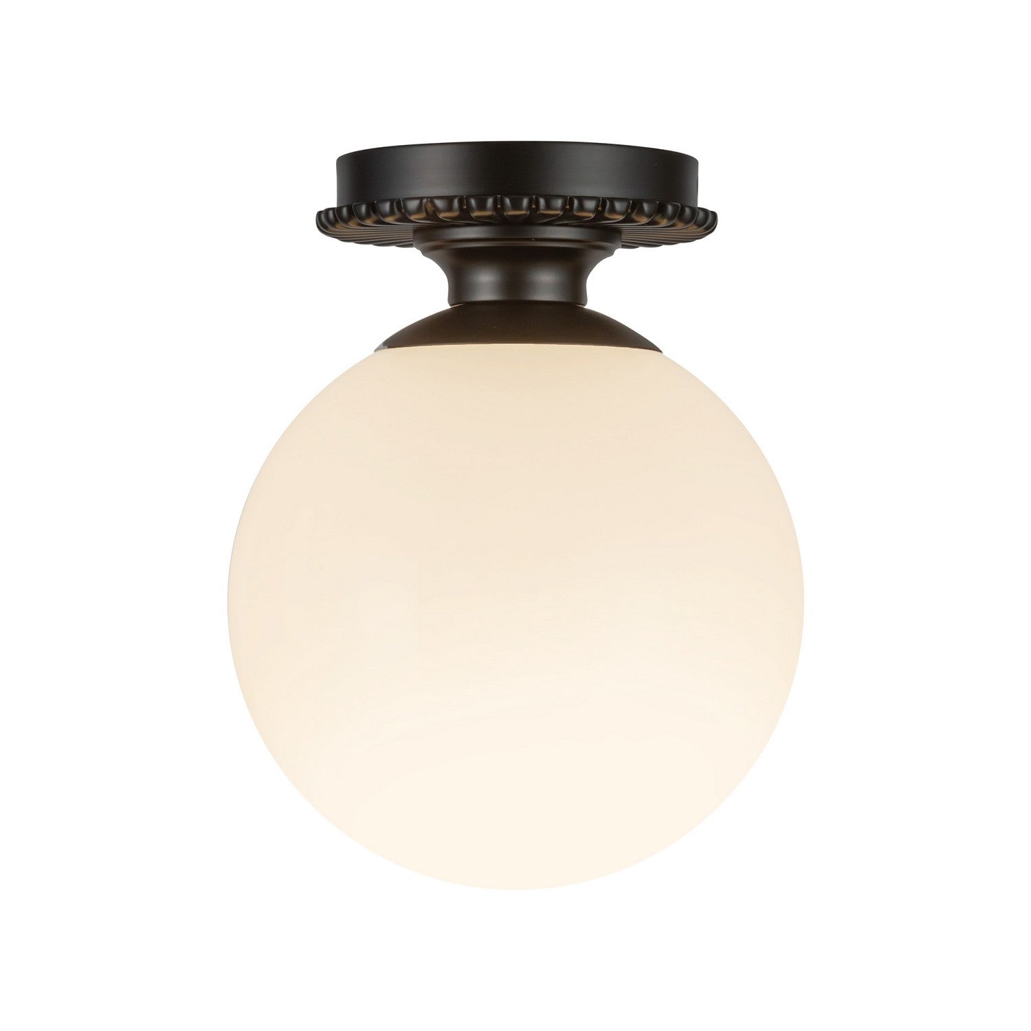 Alora - SF430108MBGO - One Light Semi-Flush Mount - Otis - Matte Black/Glossy Opal Glass
