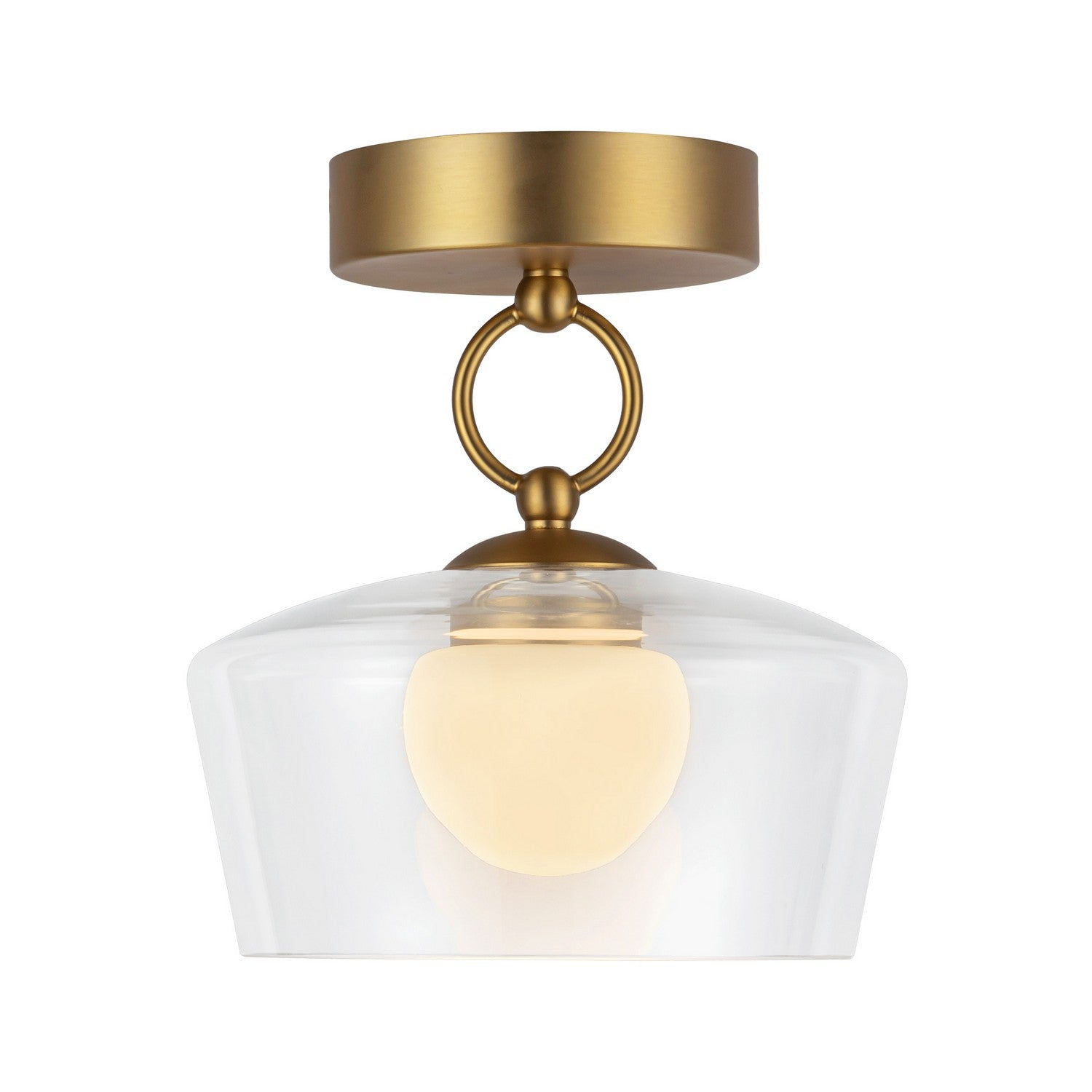 Alora - SF443308BGCL-UNV - LED Semi Flush Mount - Leota - Brushed Gold/Clear Glass