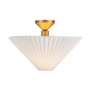 Alora - SF497016BGFW - One Light Semi-Flush Mount - Bridgette - Brushed Gold/Folded White