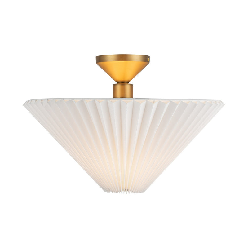 Alora - SF497016BGFW - One Light Semi-Flush Mount - Bridgette - Brushed Gold/Folded White