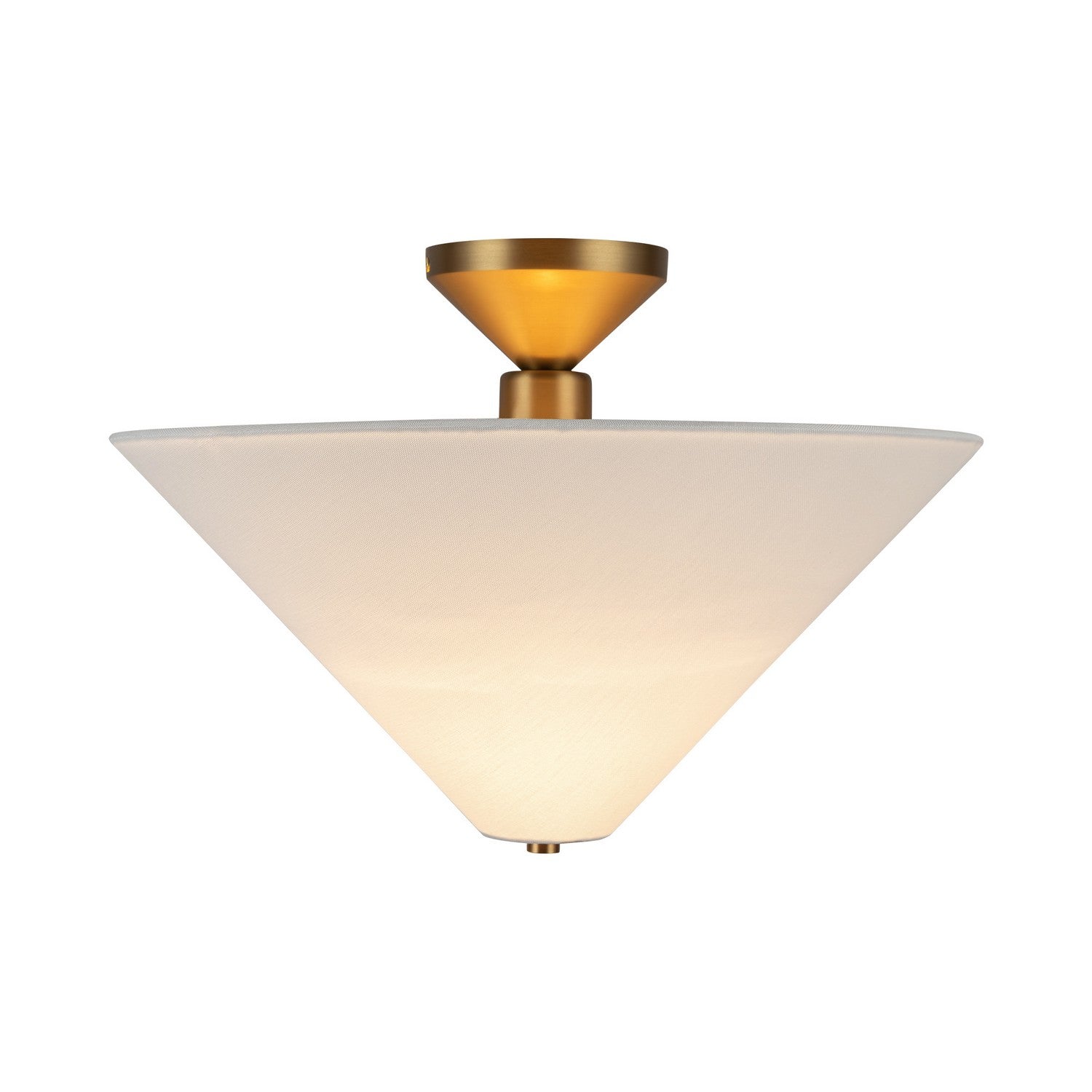 Alora - SF497016BGWL - One Light Semi-Flush Mount - Bridgette - Brushed Gold/White Linen
