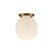 Alora - SF579107BGGR - One Light Semi-Flush Mount - Cherise - Brushed Gold/Glossy Ribbed Opal Glass