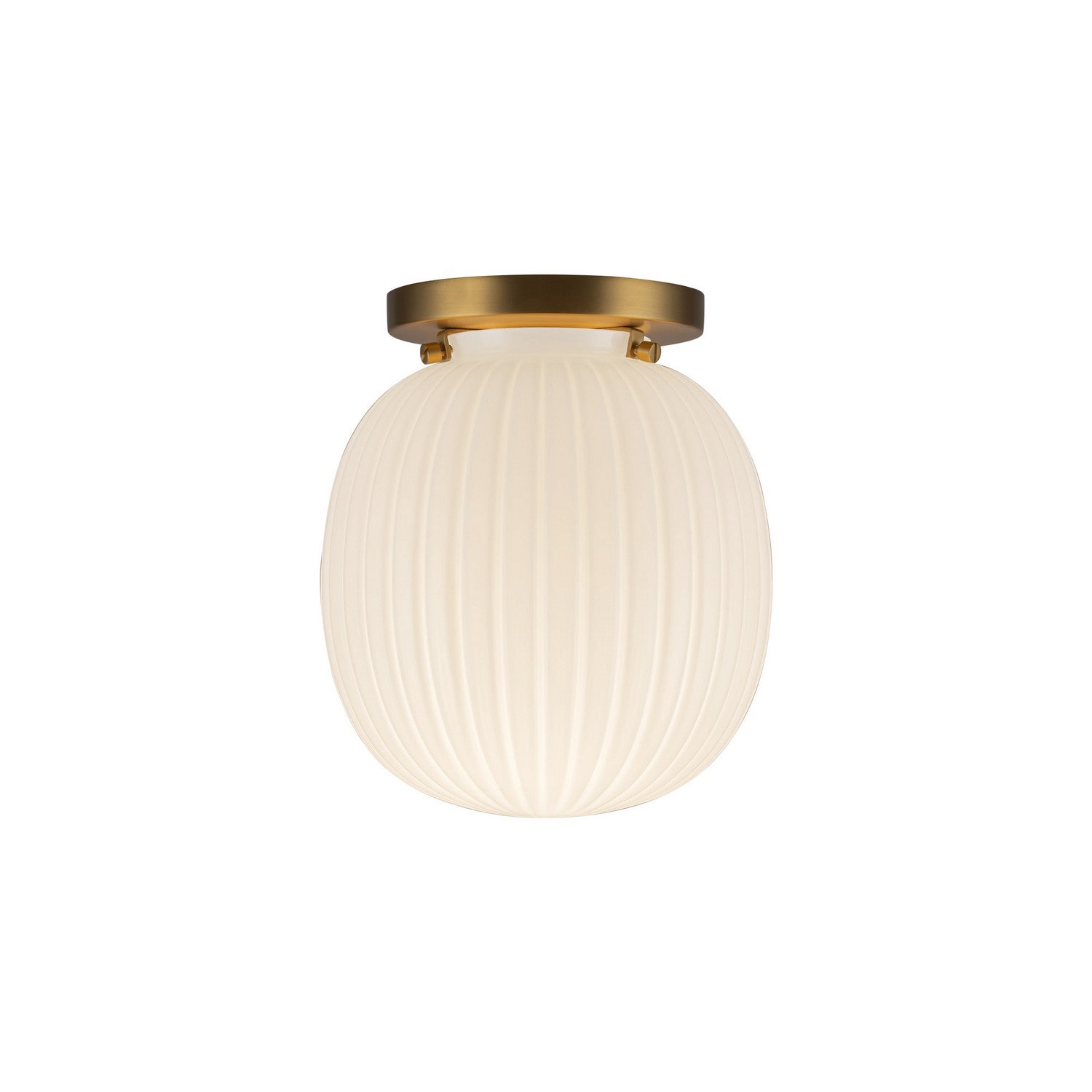 Alora - SF579107BGGR - One Light Semi-Flush Mount - Cherise - Brushed Gold/Glossy Ribbed Opal Glass