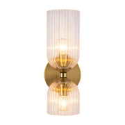 Alora - WV442612BGCR - Two Light Vanity - Nelly - Brushed Gold/Clear Ribbed Glass