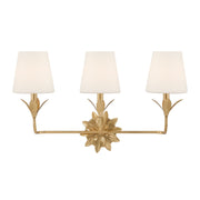 Crystorama - 573-OP-GA - Three Light Bath - Broche - Antique Gold