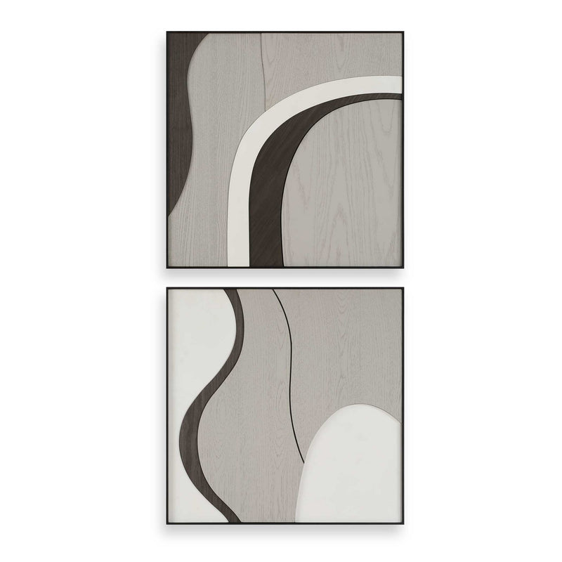 Uttermost - 04387 - Wall Art - Joel - Walnut, Grey, And White