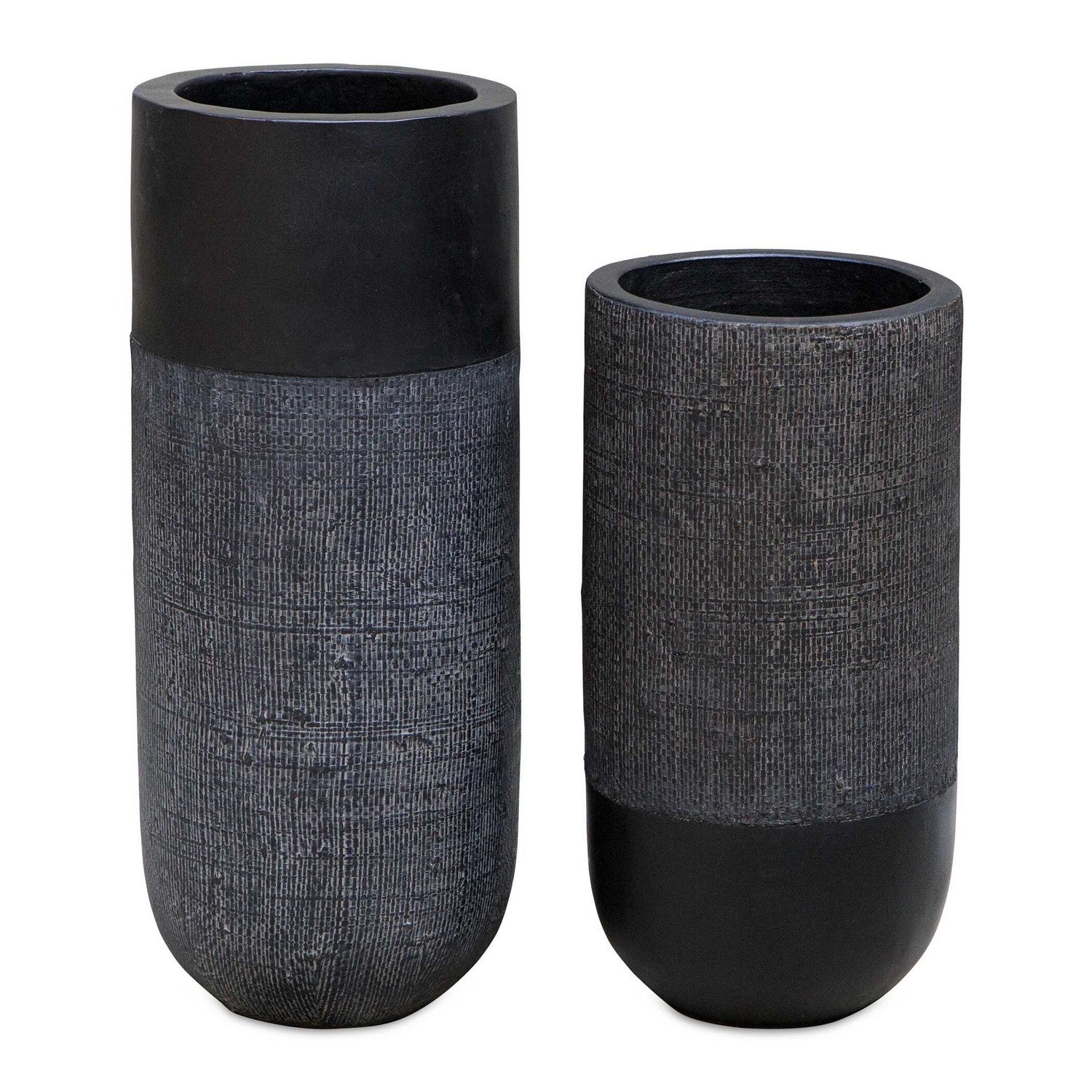 Uttermost - 17122 - Vases, Set/2 - Woven Shadow - Black Terracotta