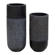 Uttermost - 17122 - Vases, Set/2 - Woven Shadow - Black Terracotta
