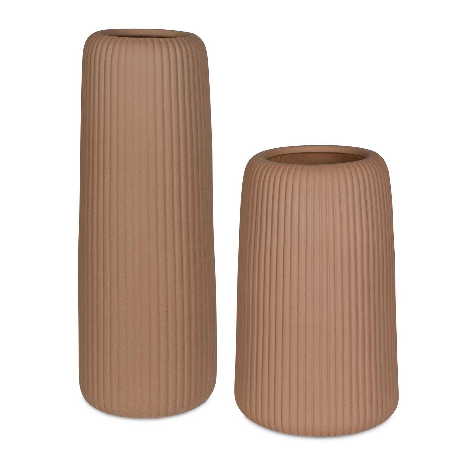 Uttermost - 18217 - Vases, Set/2 - Ridge - Brown Ribbed