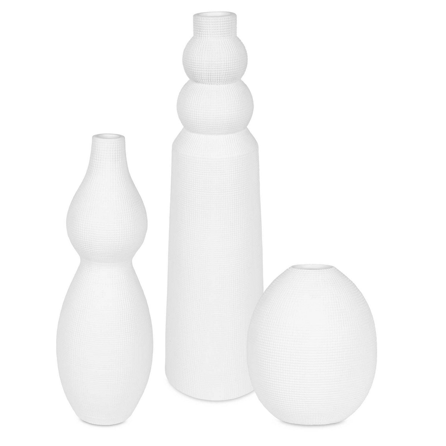 Uttermost - 18218 - Vases, Set/3 - Forma - White Ceramic