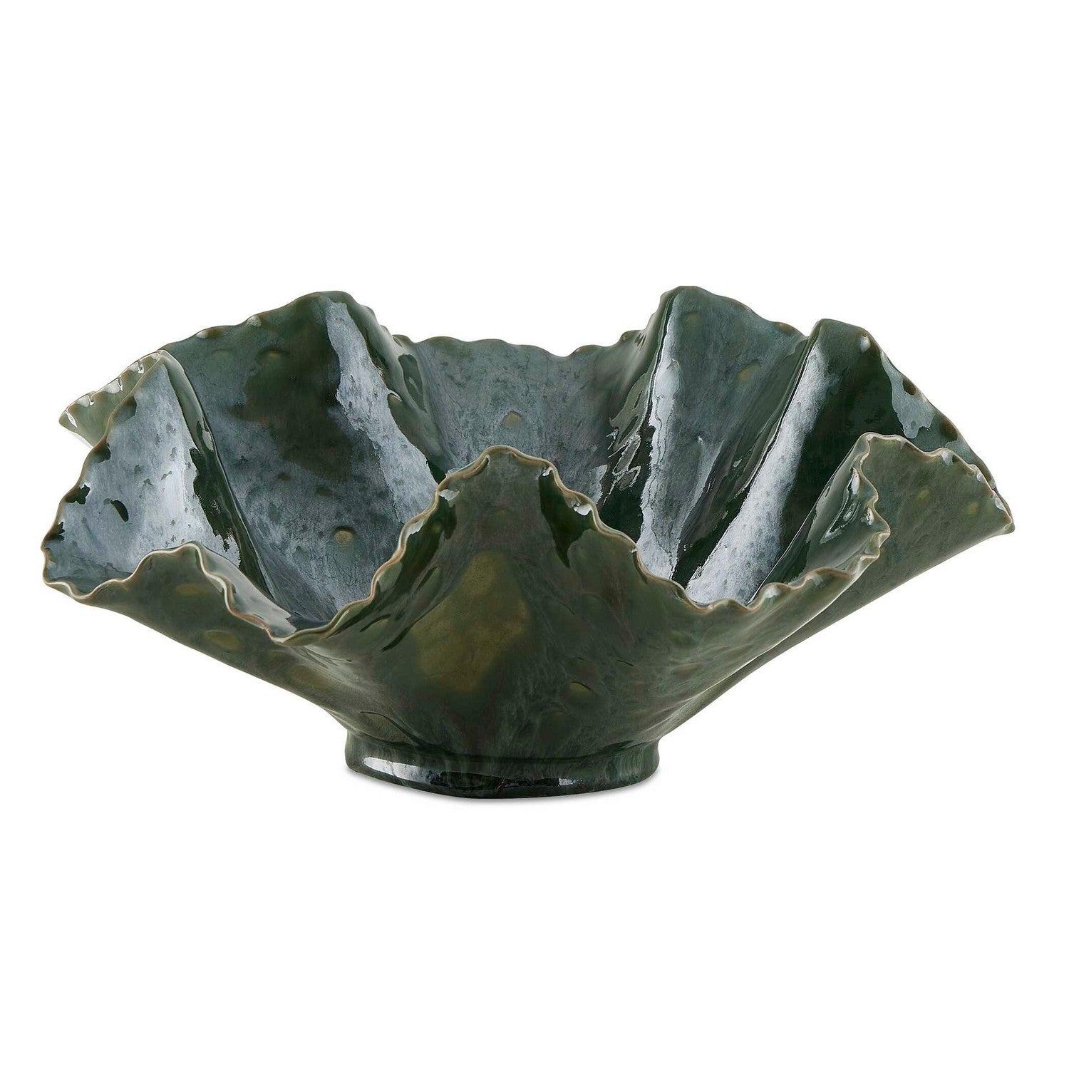 Uttermost - 18252 - Bowl - Verdant Bloom - Glossy Emerald Glaze