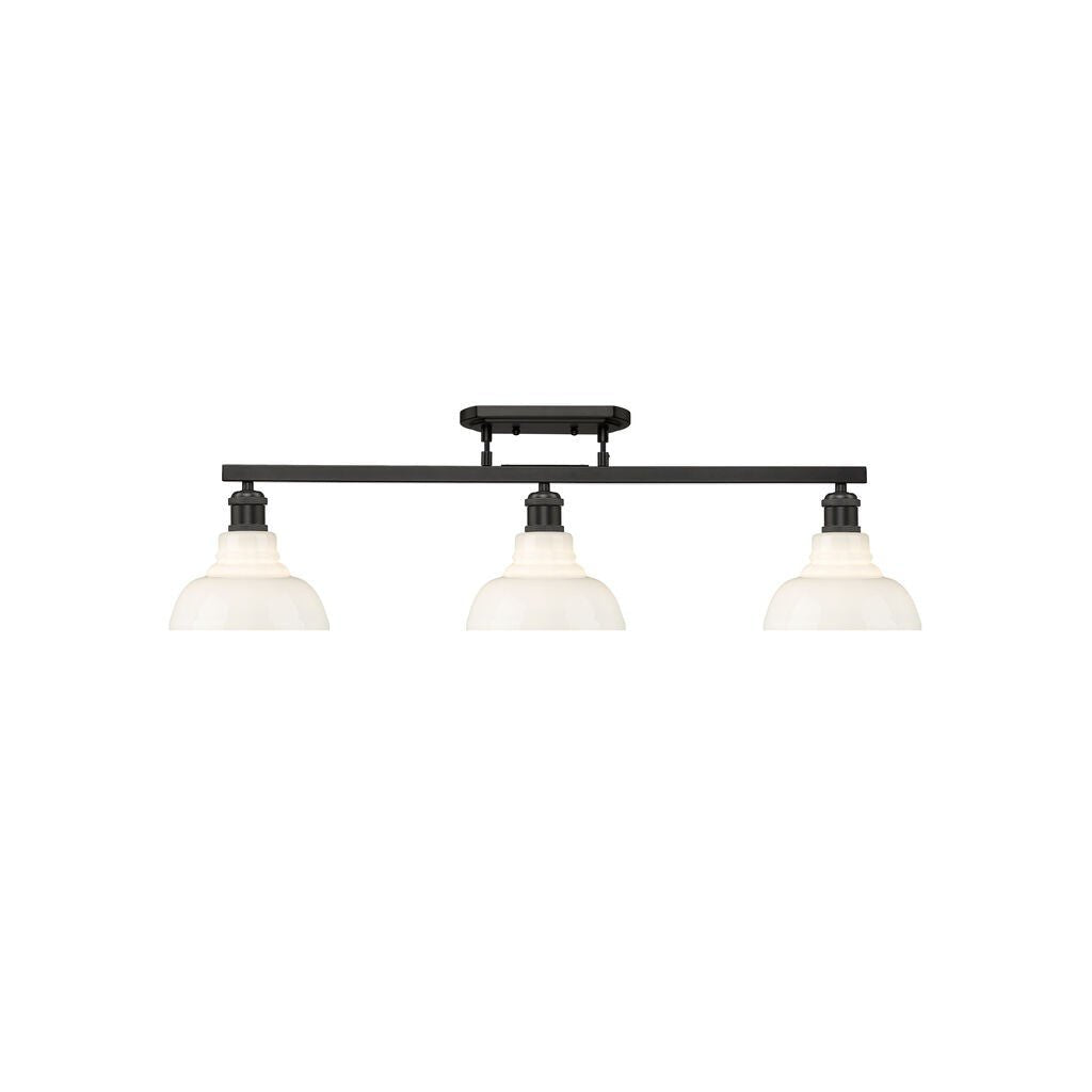 Golden - 0305-3SF BLK-VMG - Three Light Semi-Flush Mount - Carver - Matte Black