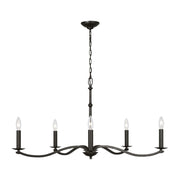 Visual Comfort Studio - CC1755AI - Five Light Chandelier - Wellen - Aged Iron
