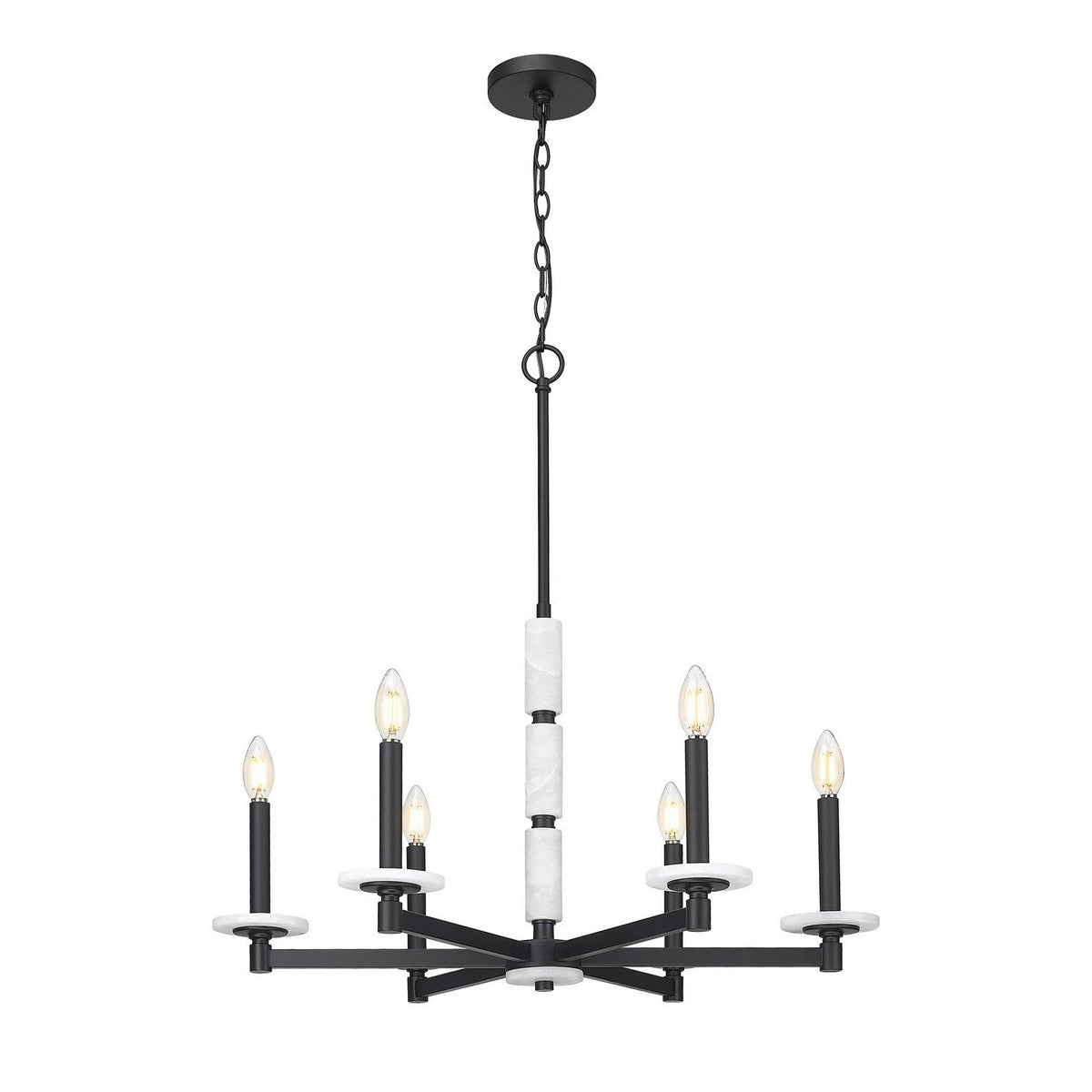 Z-Lite - 3045-6MB - Six Light Chandelier - Kaden - Matte Black