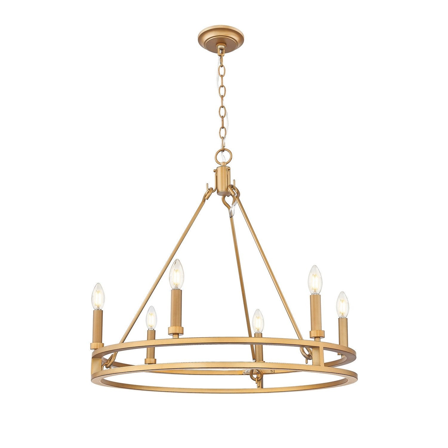 Z-Lite - 4005-6SBR - Six Light Chandelier - Dennison - Signature Brass
