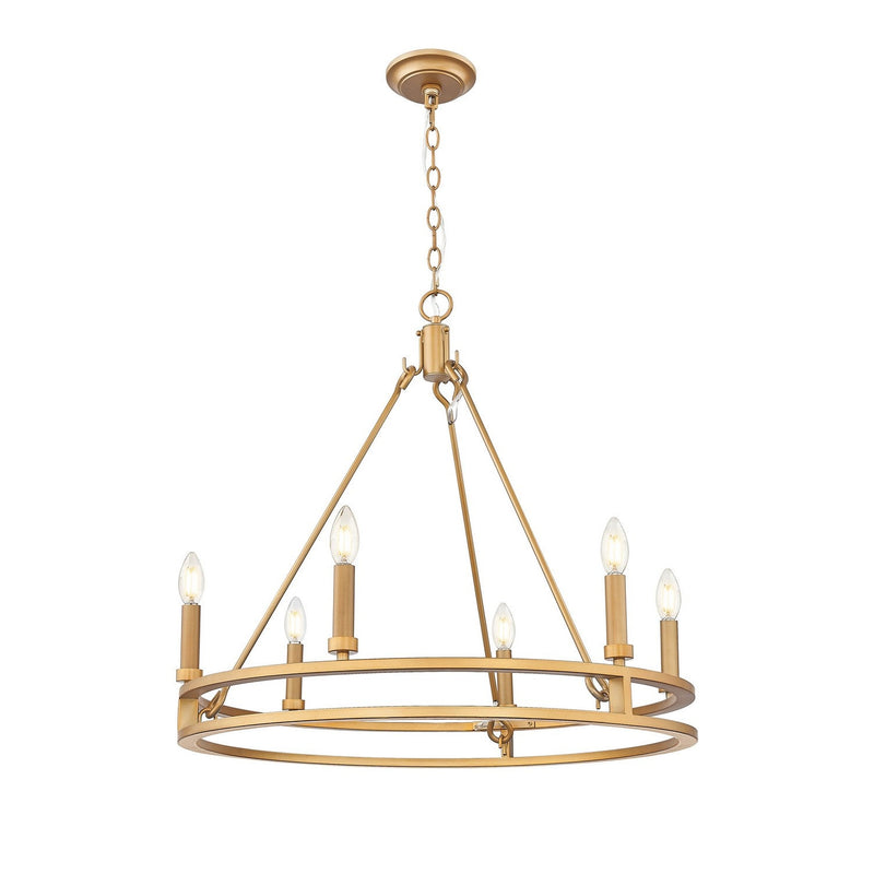 Z-Lite - 4005-6SBR - Six Light Chandelier - Dennison - Signature Brass