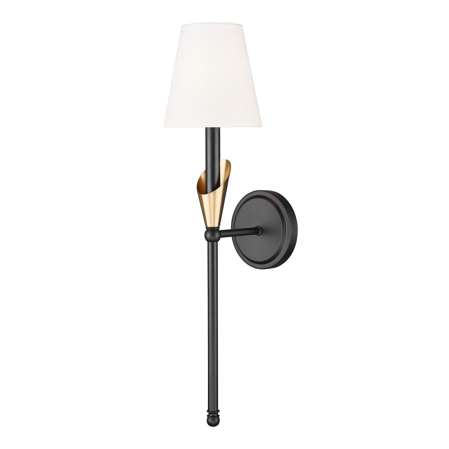 Z-Lite - 4014-1SA-MB-MGLD - One Light Wall Sconce - Claudelle - Matte Black + Modern Gold