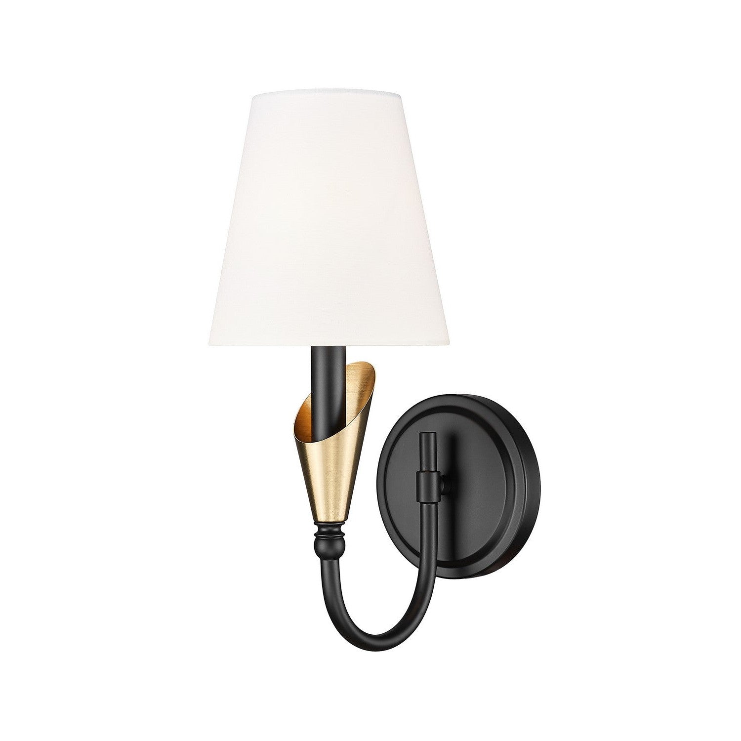 Z-Lite - 4014-1S-MB-MGLD - One Light Wall Sconce - Claudelle - Matte Black + Modern Gold