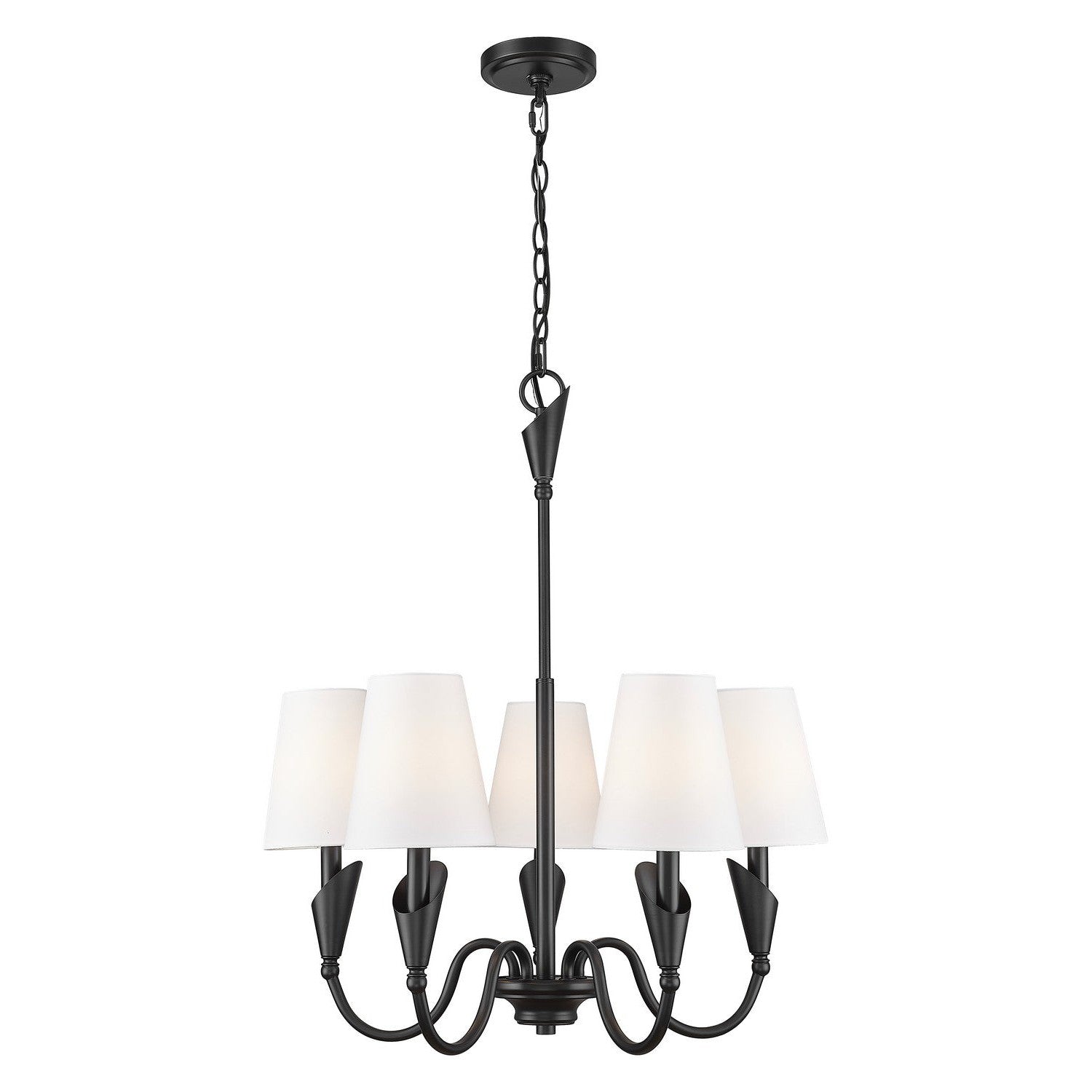 Z-Lite - 4014-24MB - Five Light Chandelier - Claudelle - Matte Black