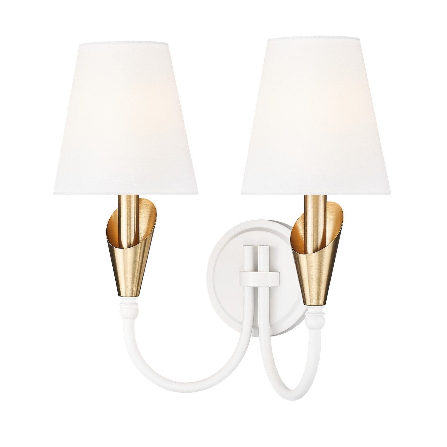Z-Lite - 4014-2S-TW-MGLD - Two Light Wall Sconce - Claudelle - Textured White + Modern Gold