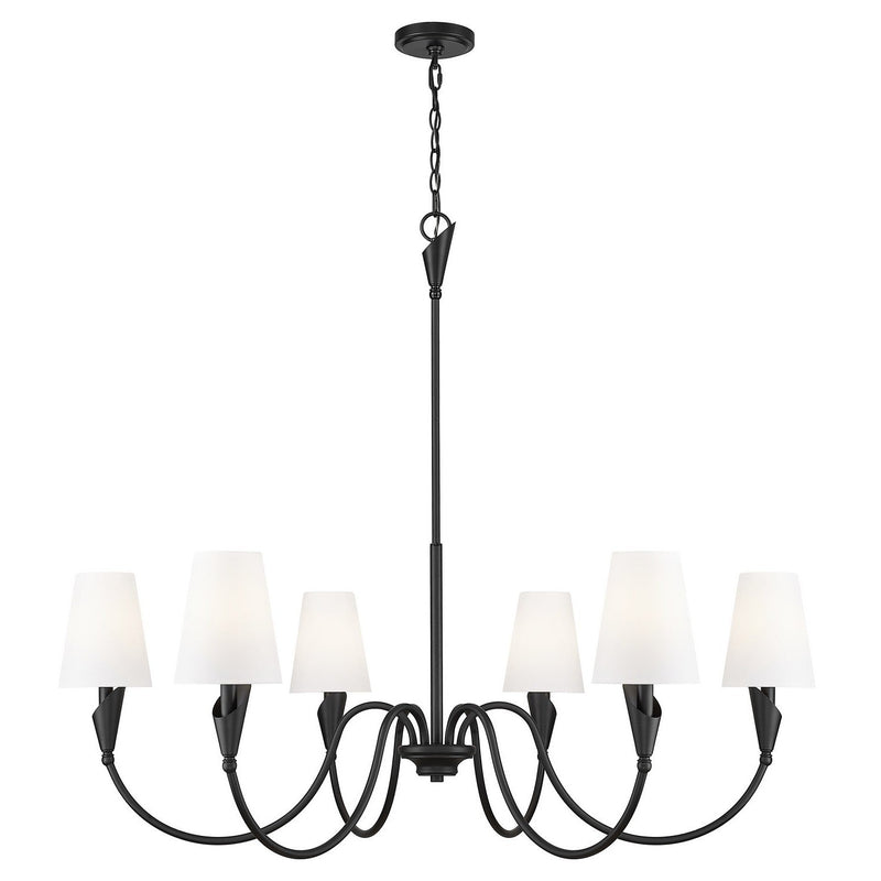 Z-Lite - 4014-46MB - Six Light Chandelier - Claudelle - Matte Black