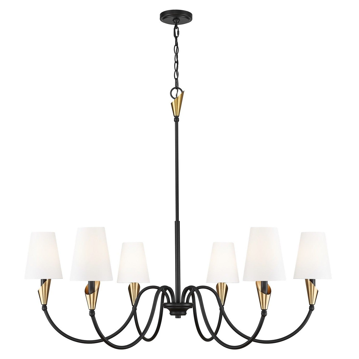 Z-Lite - 4014-46MB-MGLD - Six Light Chandelier - Claudelle - Matte Black + Modern Gold