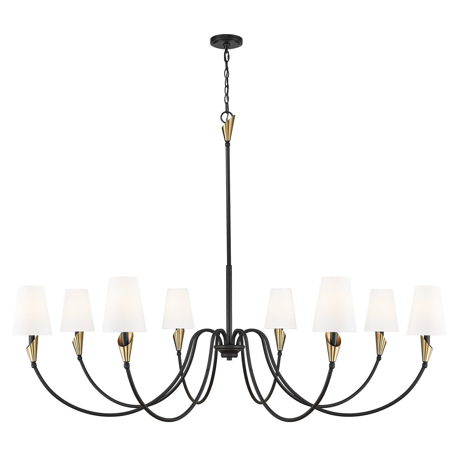 Z-Lite - 4014-65MB-MGLD - Eight Light Chandelier - Claudelle - Matte Black + Modern Gold