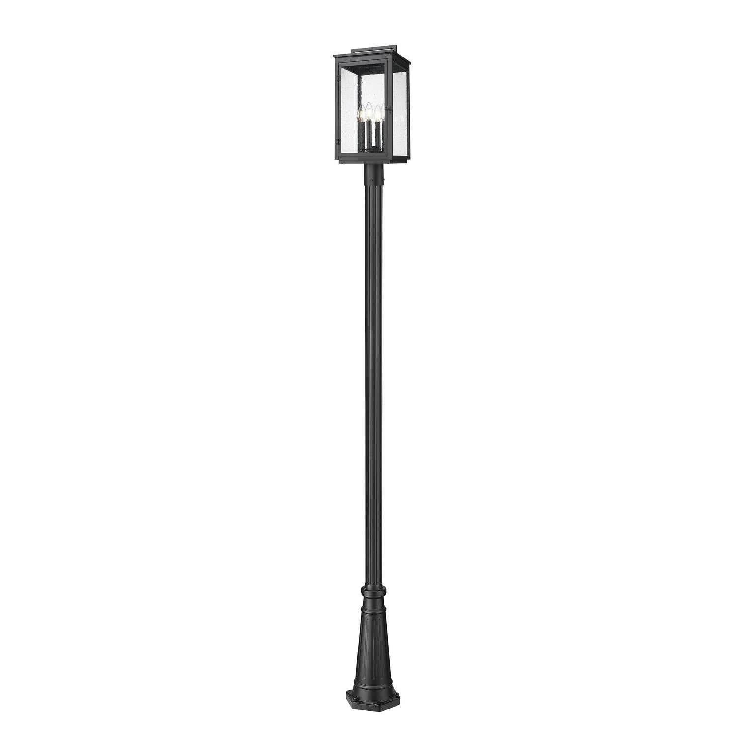 Z-Lite - 5019PHBR-5011P-BK - Four Light Outdoor Post Mount - Hartwell - Sand Black