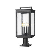 Z-Lite - 5019PHBR-533PM-BK - Four Light Outdoor Pier Mounted - Hartwell - Sand Black