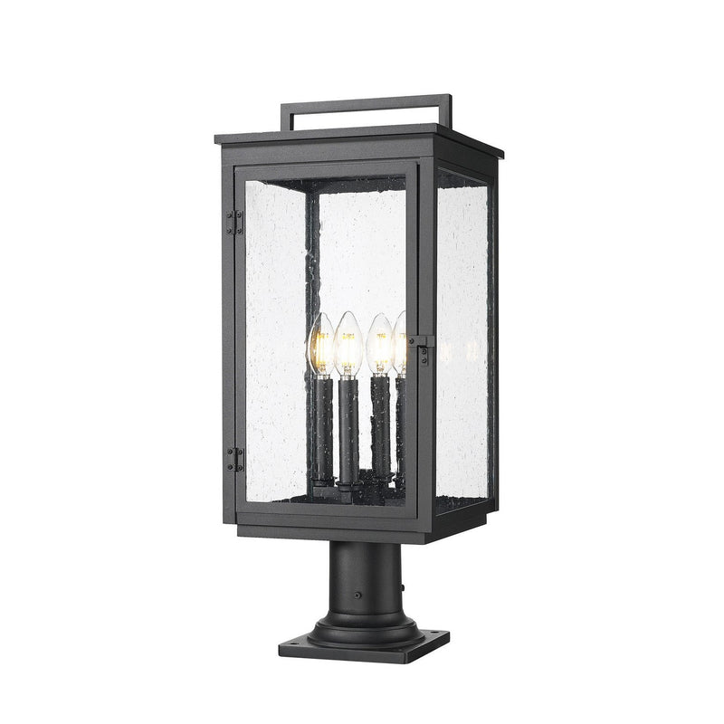 Z-Lite - 5019PHBR-533PM-BK - Four Light Outdoor Pier Mounted - Hartwell - Sand Black