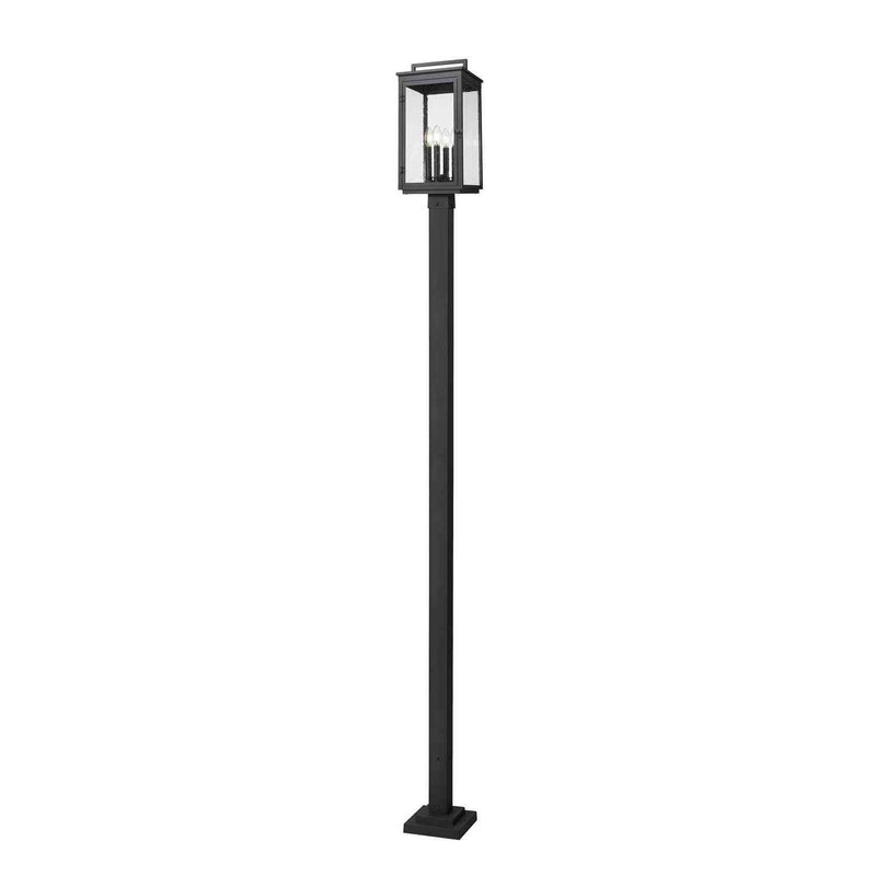 Z-Lite - 5019PHBS-536P-BK - Four Light Outdoor Post Mount - Hartwell - Sand Black