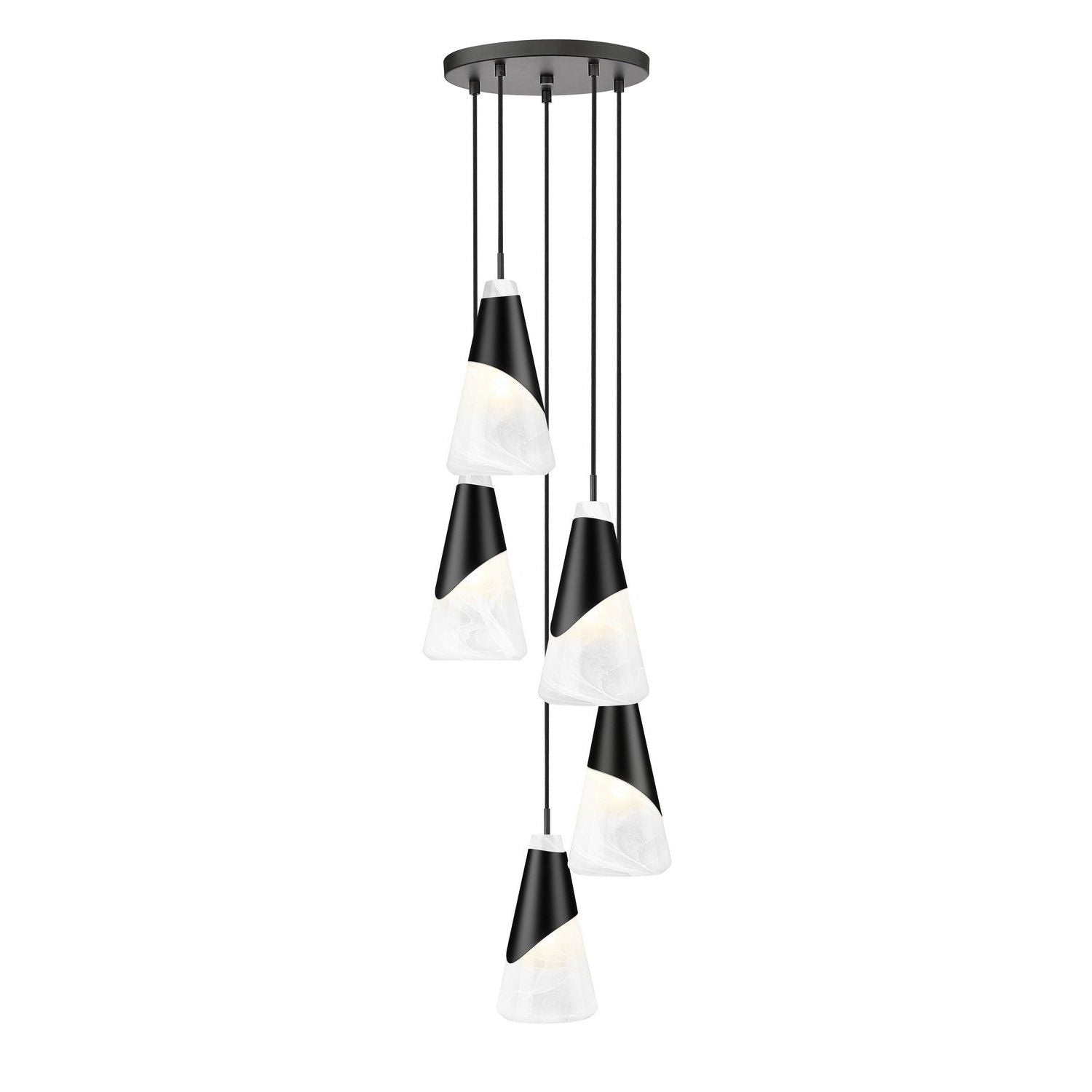 Z-Lite - 828P6-5R-MB - Five Light Chandelier - Aimie - Matte Black