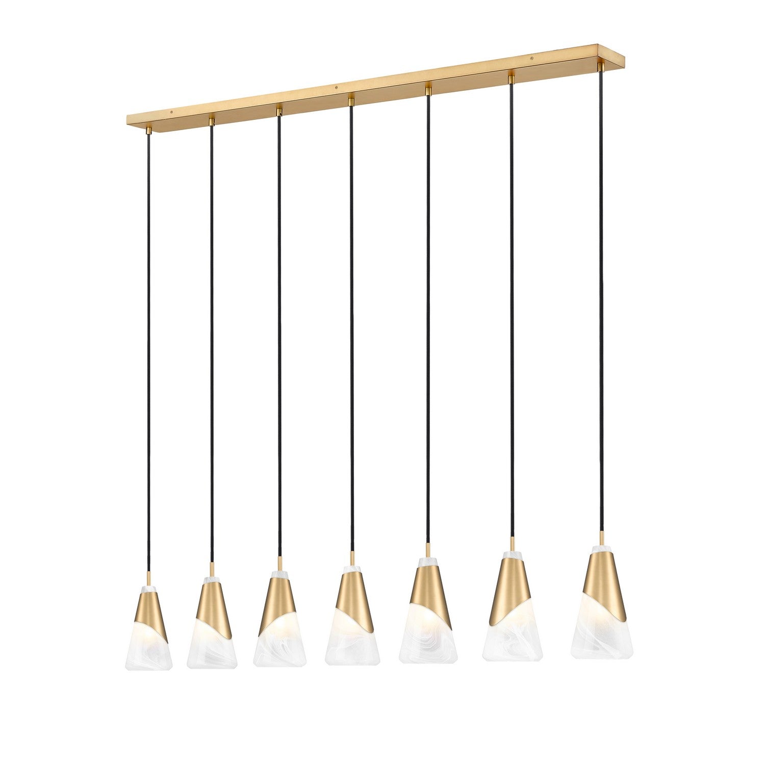 Z-Lite - 828P6-7L-MGLD - Seven Light Linear Chandelier - Aimie - Modern Gold