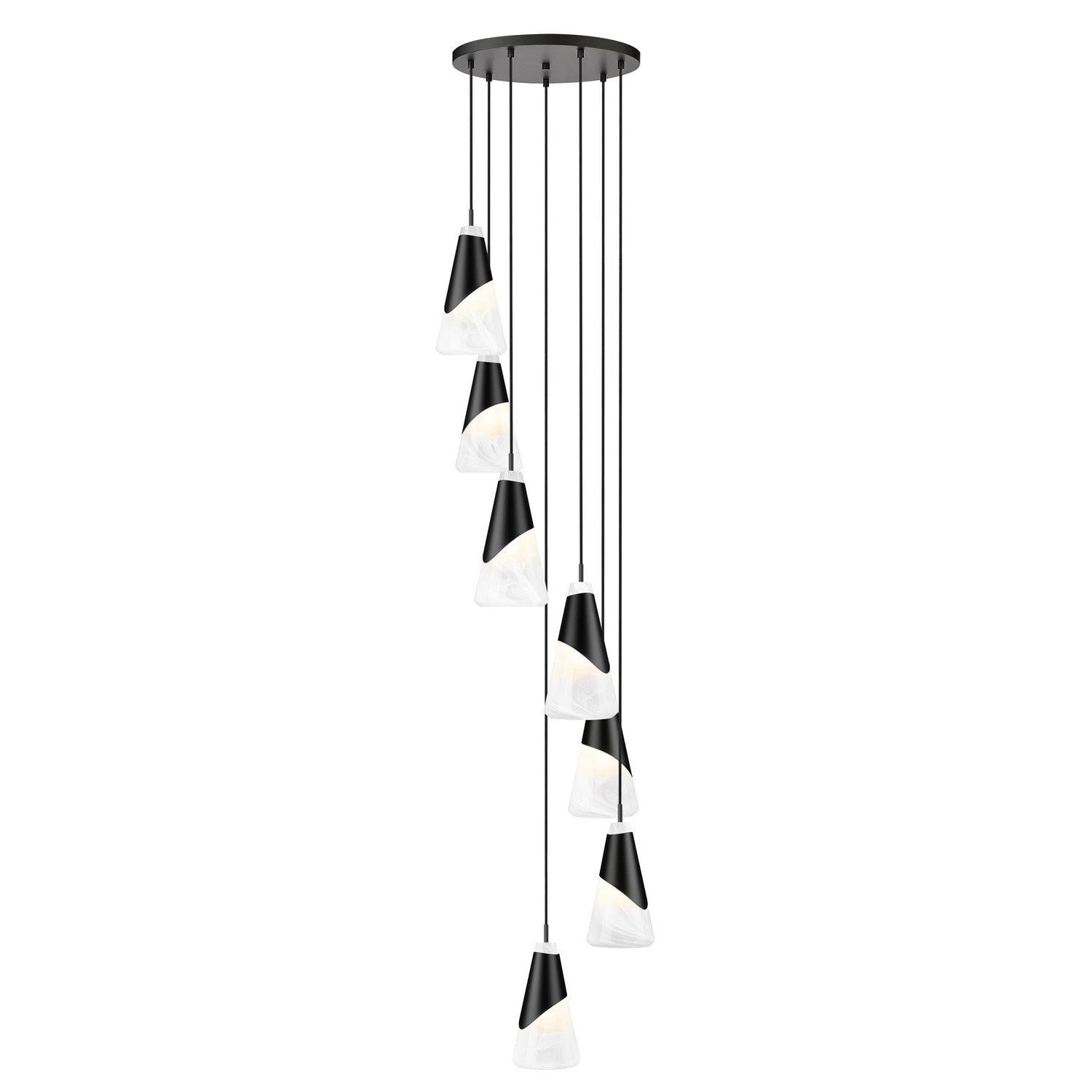 Z-Lite - 828P6-7R-MB - Seven Light Chandelier - Aimie - Matte Black
