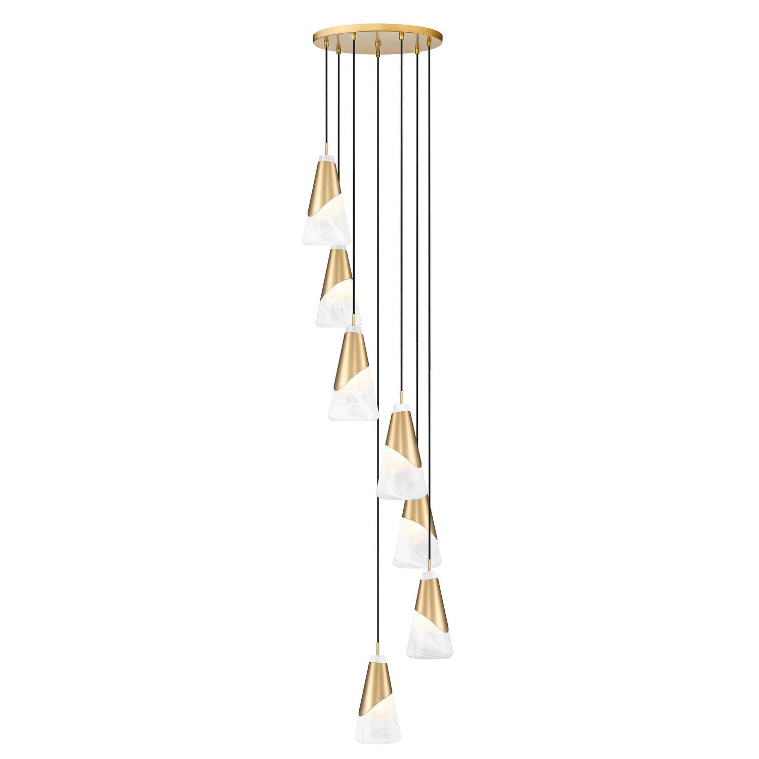 Z-Lite - 828P6-7R-MGLD - Seven Light Chandelier - Aimie - Modern Gold
